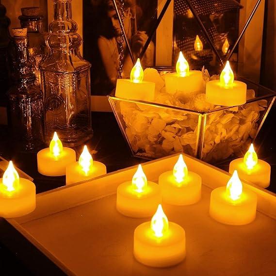 Battery Operated LED Candle Diya Decorative Lights Pack of 12